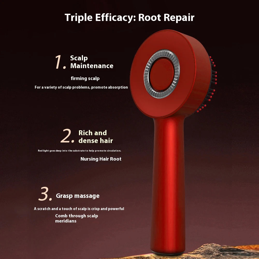Scalp Massage Comb with Red Light, Electric Hair Scalp Massager with 3 Modes, Rechargeable 6Ml Serum Applicator Tool