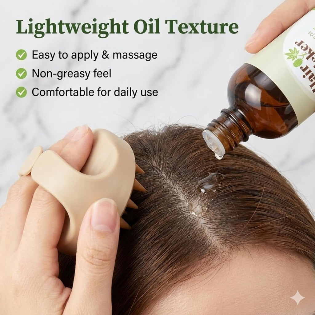 100Ml Rosemary Oil Hair Growth Oil - Castor Oil Hair Growth Serum - Hair Growth Serum 𝐎𝐢𝐥 with Scalp Massager Set - Premium Hair Strengthening for Boosting Hair Health