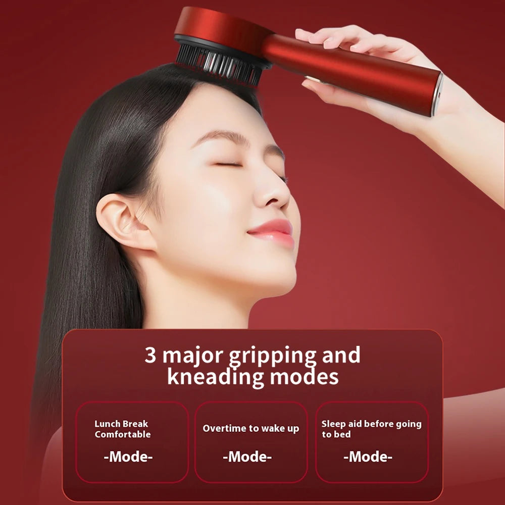 Scalp Massage Comb with Red Light, Electric Hair Scalp Massager with 3 Modes, Rechargeable 6Ml Serum Applicator Tool