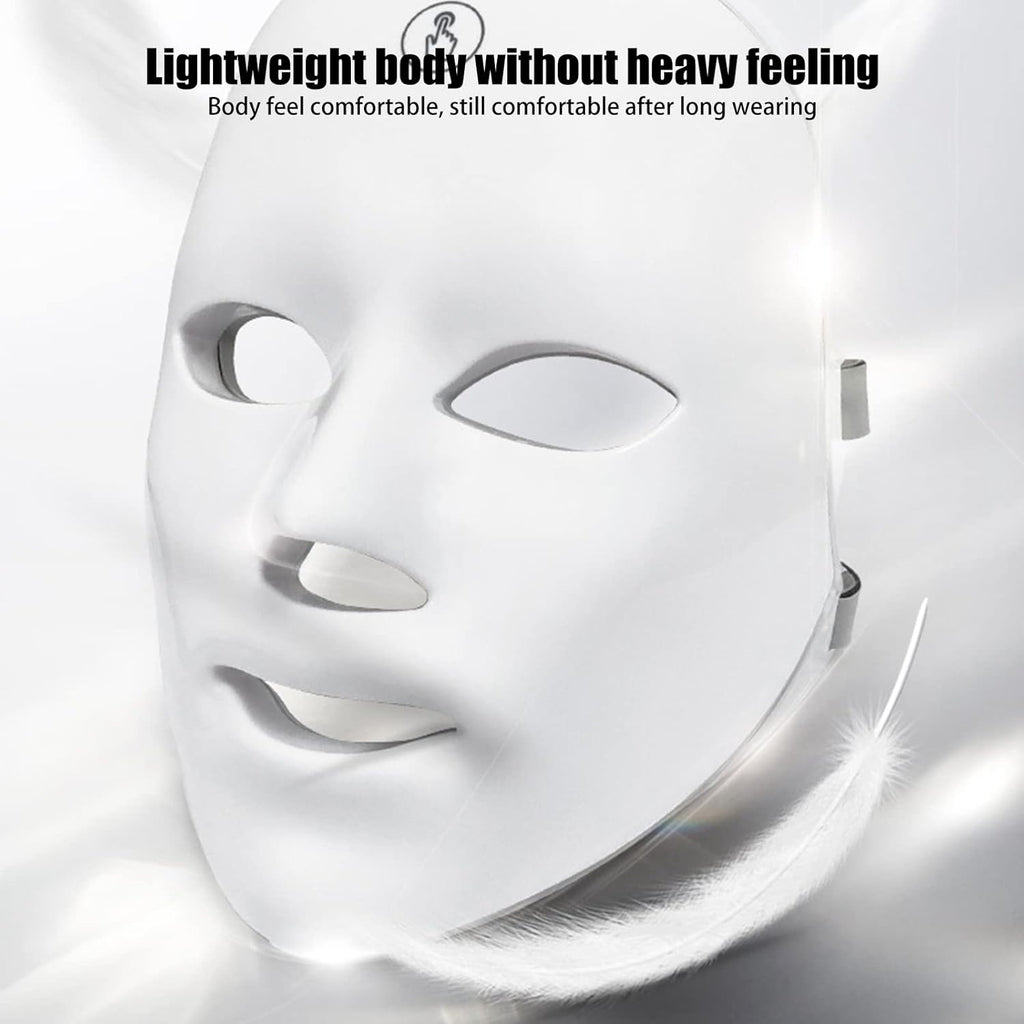 LED Light Therapy Face Mask, 7 Colours Light Therapy Mask Beauty Photon Therapy Mask for Face Skin Rejuvenation Facial Skin Treatment Anti-Aging anti Acne anti Wrinkle