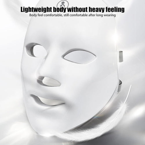 LED Light Therapy Face Mask, 7 Colours Light Therapy Mask Beauty Photon Therapy Mask for Face Skin Rejuvenation Facial Skin Treatment Anti-Aging anti Acne anti Wrinkle